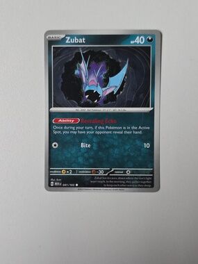 Pokemon Zubat Card Blue Teal Purple